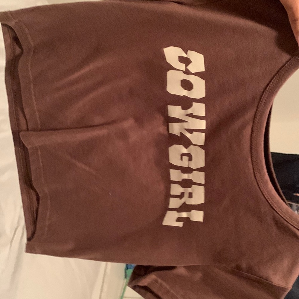 Brown cowgirl crop top
